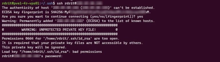 SSH: Resolve error: Warning: unprotected private key file!