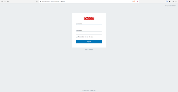 Zabbix login