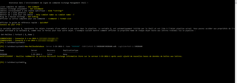 Exchange: add a database in PowerShell