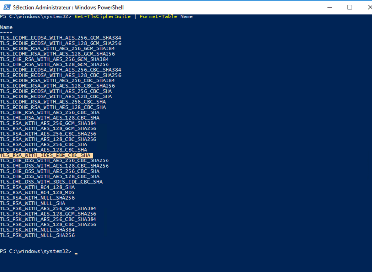 Windows Server: disable a cipher suite