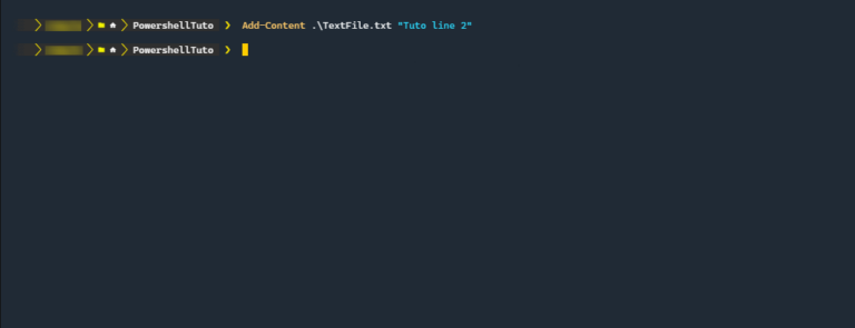 Powershell: create a text file and write in it