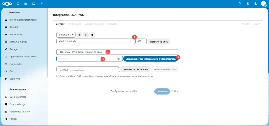 Nextcloud Configure The Ldap Active Directory Link Rdr It