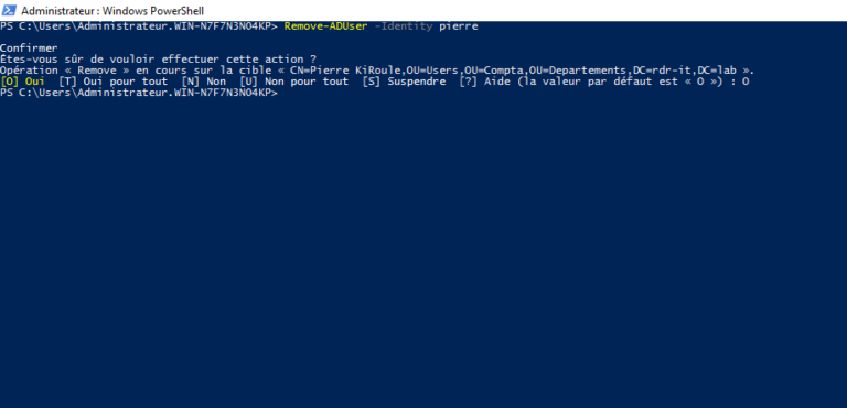 Active Directory : supprimer un utilisateur en PowerShell