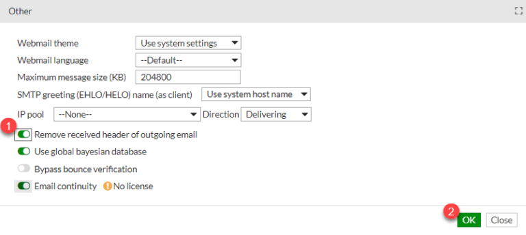 Fortimail : supprimer les entêtes des serveurs de messagerie