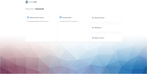 keycloak landing page