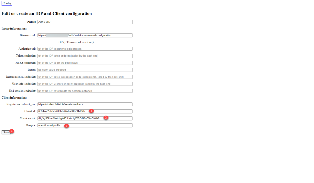 AD FS : configurer un client OpenID