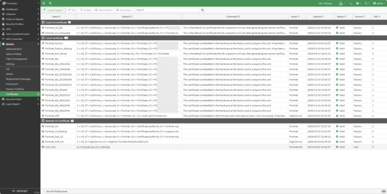 Fortigate : configurer le déchiffrement SSL avec un autorité de certification personnalisée ADCS