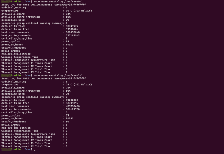 Ubuntu : afficher les données S.M.A.R.T. d&rsquo;un disque NVME