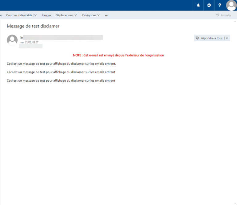 Fortimail : ajouter un avertissement sur les messages entrants
