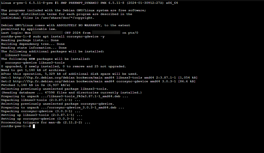 Proxmox : configuration du quorum avec un cluster de 2 serveurs