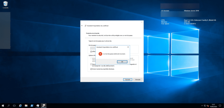 Certificat PFX généré avec OpenSSL 3 : erreur mot de passe incorrecte