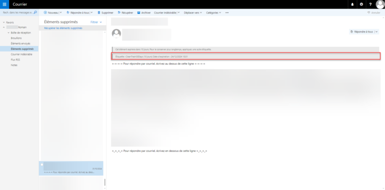 Exchange : vider automatiquement les éléments supprimés