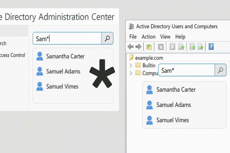 Active Directory : faire une recherche générique (wildcard)