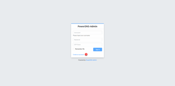 PowerDNS-Admin Login page