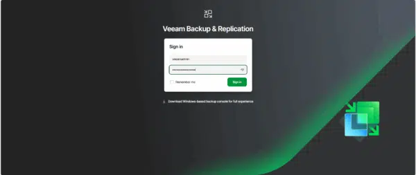 Veeam 13 - Web GUI