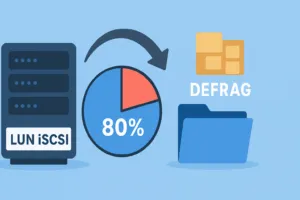 Desfragmentación y recuperación de espacio en una LUN iSCSI