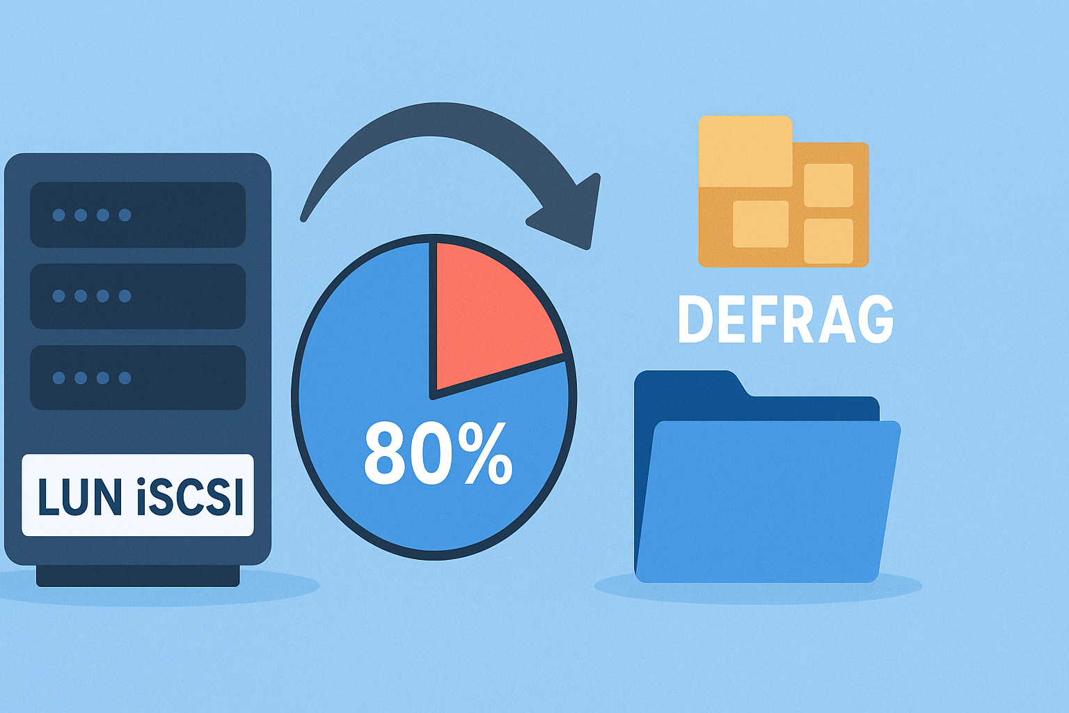 Défragmentation et récupération d’espace sur un LUN iSCSI