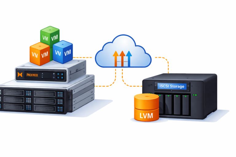 Proxmox VE : Installation et configuration d’une LUN iSCSI avec LVM sans MPIO