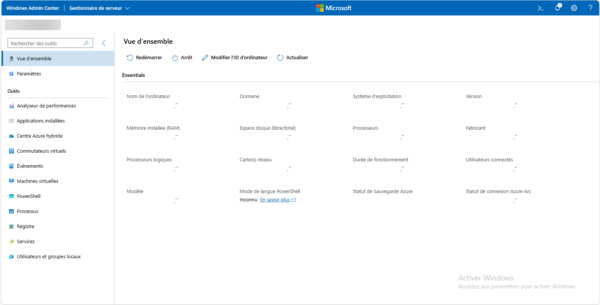 Windows Admin Center - Overview computer