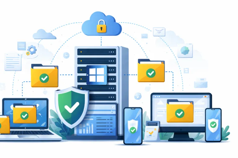 Dossier de travail sur Windows Serveur 2025 : synchronisation de fichiers sécurisée