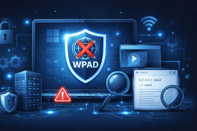 Désactiver WPAD sur Windows (GPO, Registre) pour renforcer la sécurité