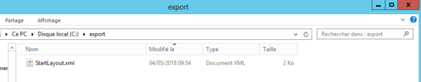 Fichier XML du menu