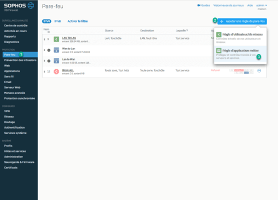 Sophos XG : ajouter une relge WAF