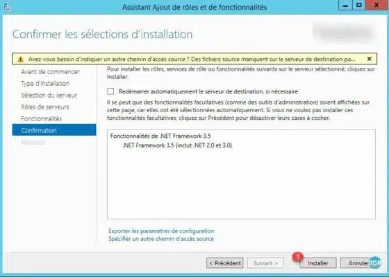 Démarrer l'installation
