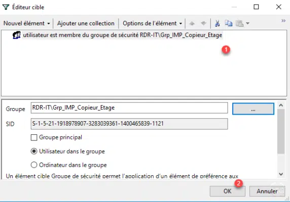 Vérification de la prise en compte