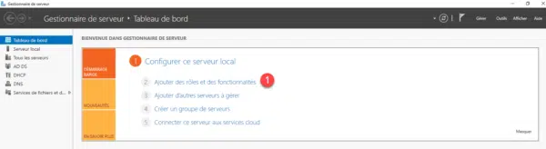 Installation par le gestionnaire de serveur
