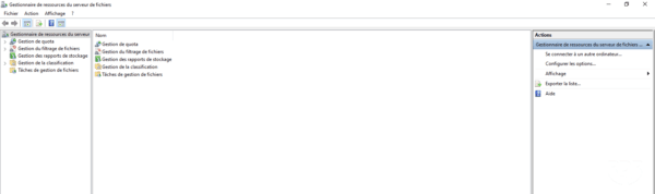 Console du Gestionnaire de ressources du serveur de fichiers