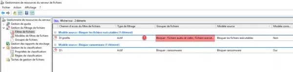 Filtre multi-groupes