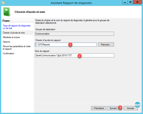 Configuration du rapport