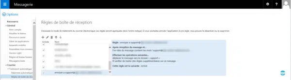 Règle de rangement dans Exchange