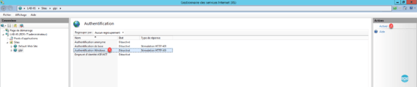Authentification Windows à activer