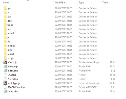 fusioninveory contenu de l'archive
