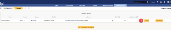 FusionInventory - Cliquer sur Activer