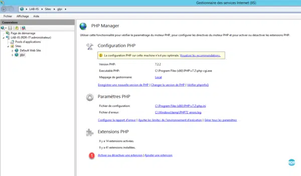 Gestion des extensions PHP