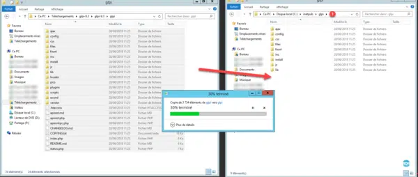 Copie des fichiers de GLPI