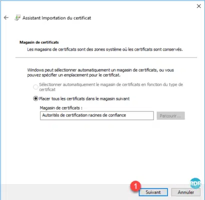 Valider le magasin