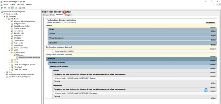 GPO : redirection de dossier utilisateur