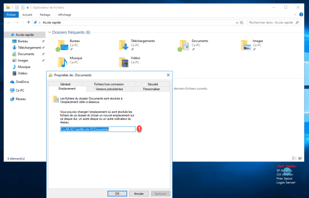 Redirection sur Windows 10