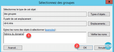 Sélection du groupe