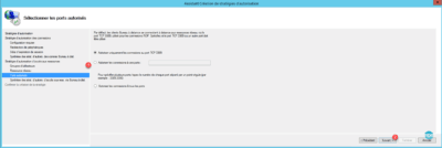 Configuration des ports autorisés