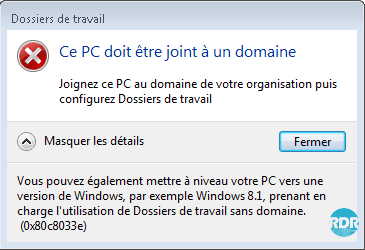 Message d'erreur Windows 7